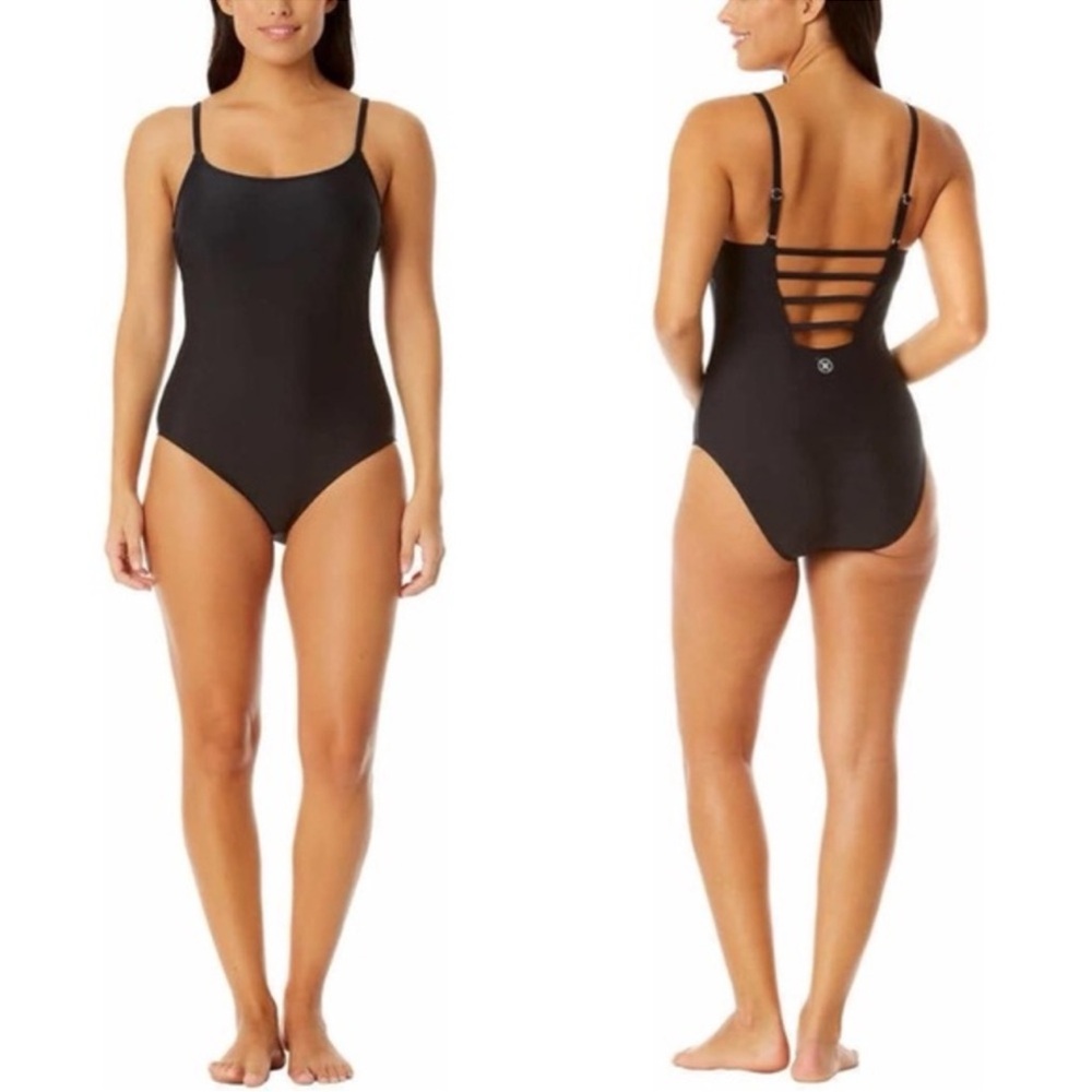 Hurley Strappy Back One Piece Swimsuit Black S New With Tags